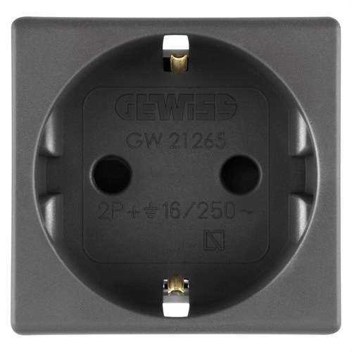 Španielska zásuvka 2P+T 16A 2 moduly System Black s referenciou GW21265 od značky GEWISS