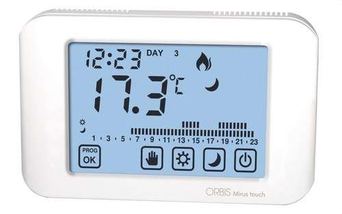 Bezdrôtový chronotermostat s dotykovým displejom Orbis MIRUS TOUCH s referenciou OB325300 od značky ORBIS