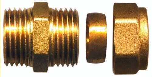 Mosadzná priamy konektor s vonkajším závitom 3/8"x12mm s referenciou TAP00022 od značky ATUSA