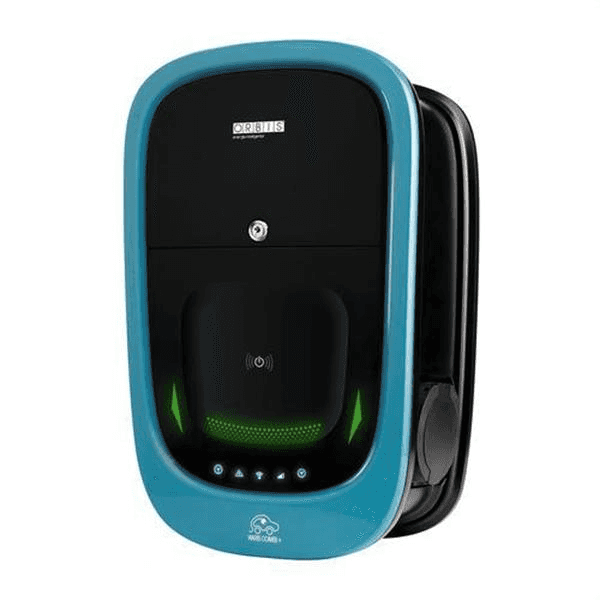 Dvojitá nabíjačka pre elektromobily s WiFi Orbis VIARI Combi trojfázová 2 x 22 kW Typ II s referenciou OB94P7CCKA2 od značky ORBIS