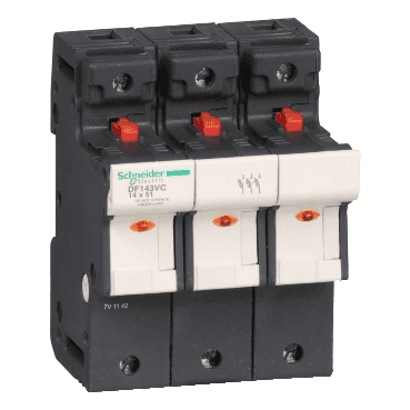 Držiak poistiek Tesys DF 3P 50A 690VAC 14x51mm s referenciou DF143VC od značky SCHNEIDER ELECTRIC