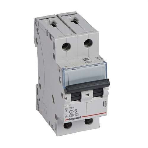 Magnetotermický spínač TX3 2P 25A Krivka C Krivka C 6kA s referenciou 403608 od značky LEGRAND