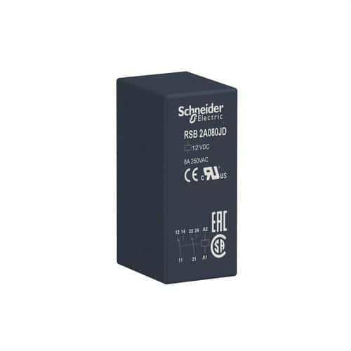 Zásuvné relé 2 NO/NC 8A 12V DC s referenciou RSB2A080JD od značky SCHNEIDER ELECTRIC