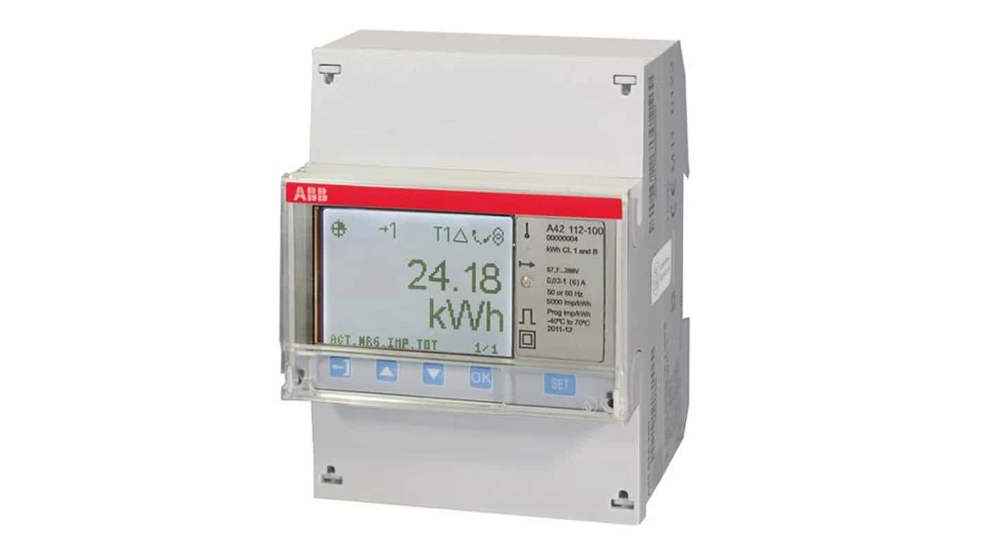 Jednofázový elektromer ABB A42 112-100 s nepriamym meraním Modbus RS485 s referenciou 2CMA170510R1000 od značky ABB