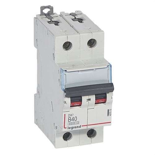Magnetotermický istič DX3 2P 40A Krivka B 6/10kA s referenciou 407513 od značky LEGRAND