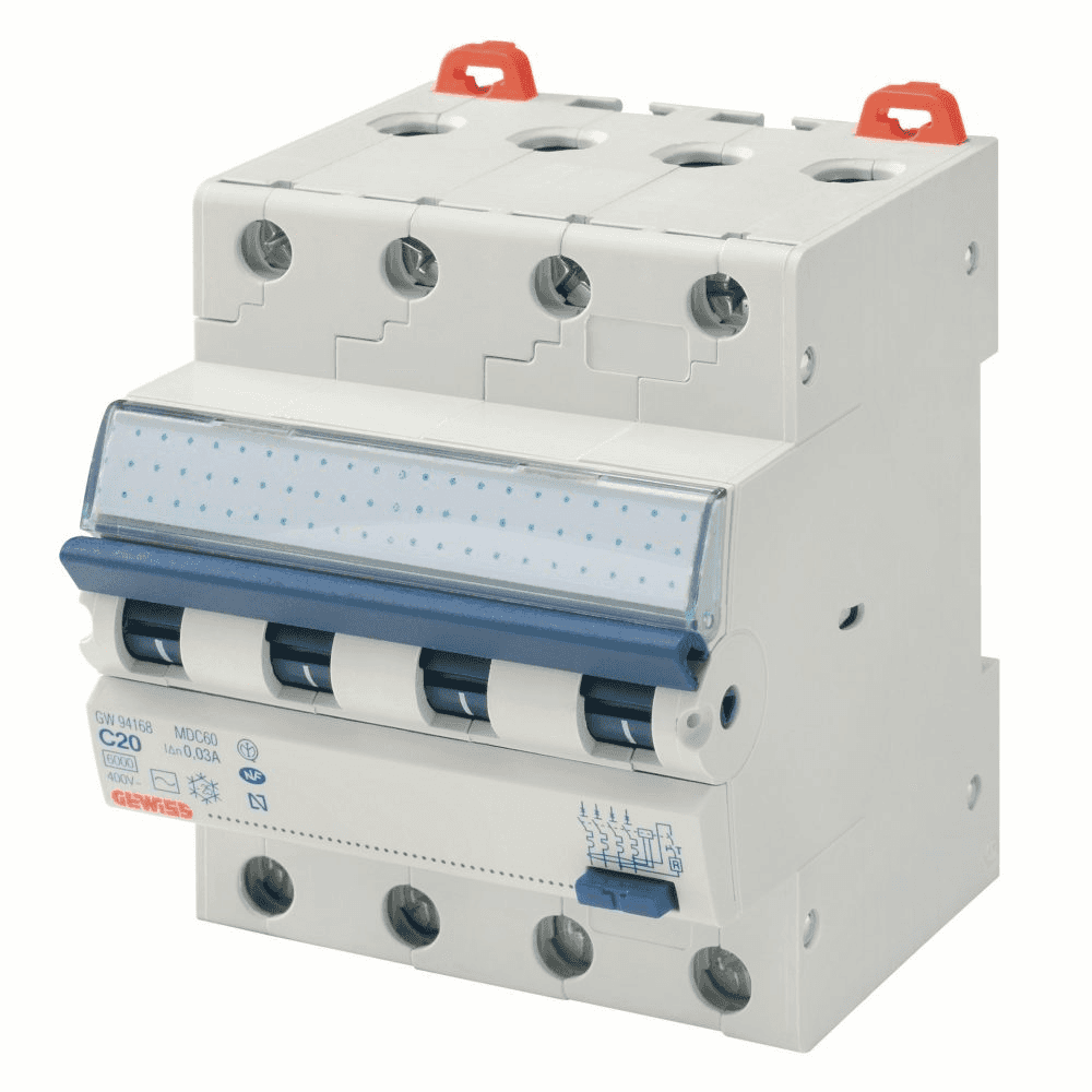 Kompaktný magnetotermický diferenciálny istič MDC 45 4P krivka C 32A trieda AC s referenciou GW94070 od značky GEWISS