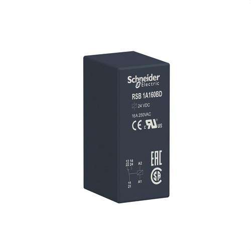 Zásuvné relé 1 NO/NC 16A 24V DC s referenciou RSB1A160BD od značky SCHNEIDER ELECTRIC
