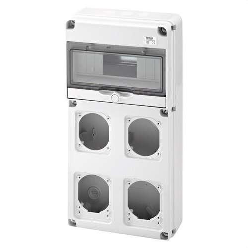Rám Q-DIN10 4 ZÁSUVKY 16/32A IP65 s referenciou GW68003N od značky GEWISS