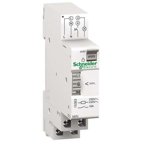 Automatický minútový spínač Acti9 MIN 1 modul 1 kanál 1 až 7 minút s referenciou 15363 od značky SCHNEIDER ELECTRIC