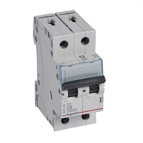 Magnetotermický TX3 2P 6A Krivka C Krivka C 6kA s referenciou 403604 od značky LEGRAND