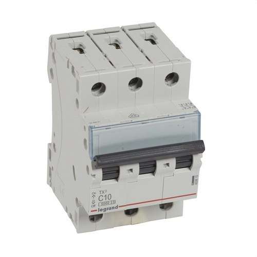 Magnetotermický spínač TX3 3P 10A Krivka C Krivka C 6kA s referenciou 403615 od značky LEGRAND