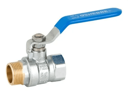 Krogelni ventil moški-ženski z modro ročico 1/4" s referenciou 3034 02 od značky GENEBRE