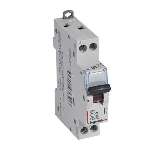 Magnetotermický spínač DX3 1P+N 20A Krivka C 6/10kA s referenciou 407729 od značky LEGRAND