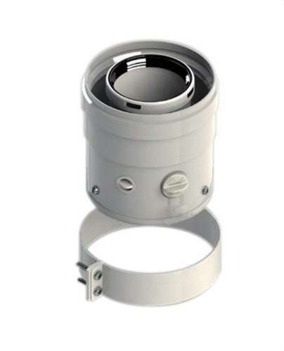 Vertikálny koaxiálny vývod kompatibilný s Ariston 60/100mm PP/Oceľ biela s referenciou 610CVCHP15 od značky FIG