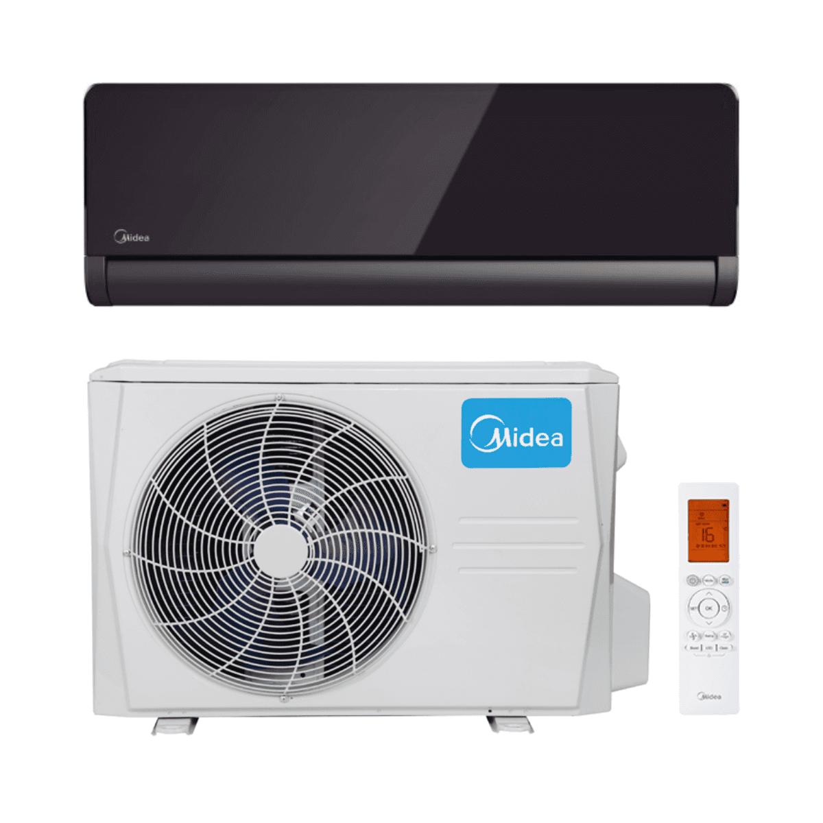 Črna klimatska naprava Midea Pure Glass 3,5 kW 12000 BTU s referenciou 35(12)N8I-1 od značky MIDEA