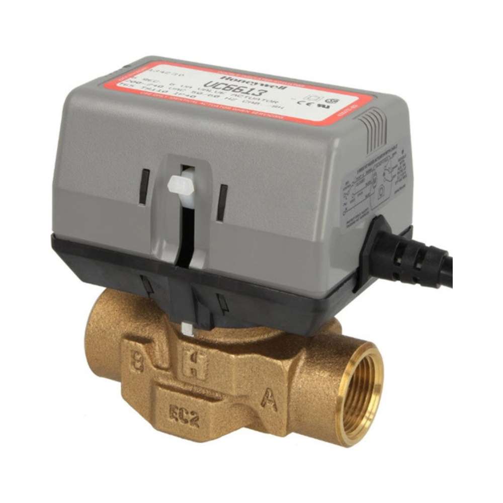 Motorizovaný zónový ventil s dvoma cestami 3/4" s referenciou VC6613AJ1000/U od značky RESIDEO