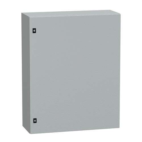 Jekleno stensko ohišje z neprozornimi vrati brez montažne plošče 1000x800x300 PanelSeT CRN s referenciou NSYCRN108300 od značky SCHNEIDER ELECTRIC