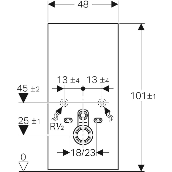Sanitárny modul Geberit Monolith pre závesné WC 101cm sklo s referenciou 131.021.SI.5 od značky GEBERIT