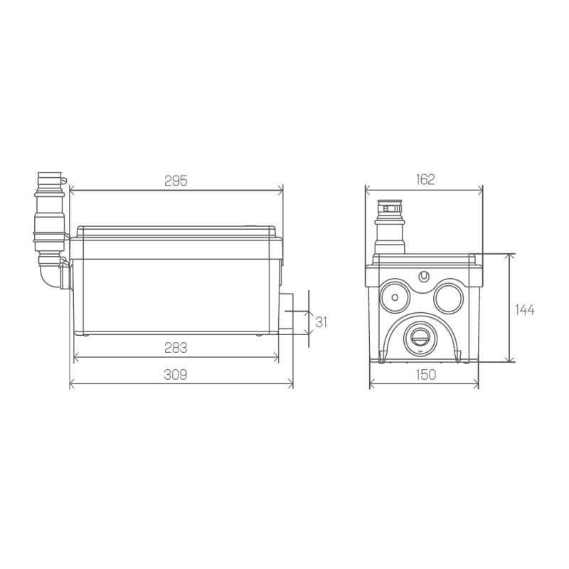 Evakuačné čerpadlo SFA SANISHOWER pre sprchy s referenciou 0101000 od značky SFA SANITRIT