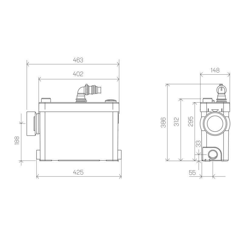 Drvič sanitárneho odpadu SFA SANIPACK pre zavesené toalety a kúpeľne s referenciou 0101422 od značky SFA SANITRIT