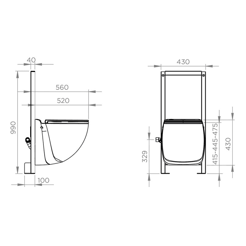 Rám s drviacou toaletou SFA Sanicompact Comfort+ s referenciou C72LVCPLUS od značky SFA SANITRIT