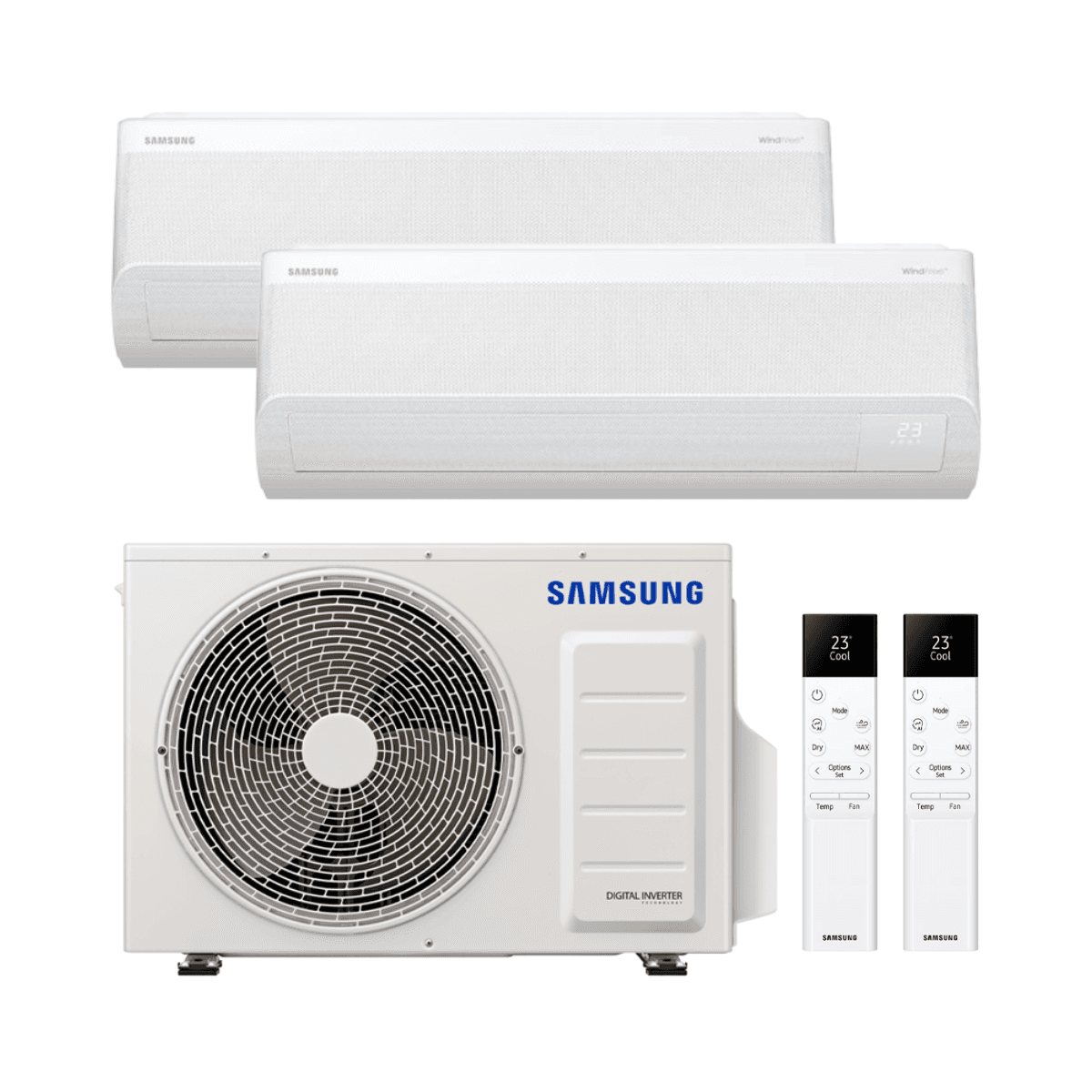 Klimatska naprava 2x1 z WiFi Samsung WindFree Comfort S2 3,5 kW 12000 BTU s referenciou KITSAMWINDFREE12+12 od značky SAMSUNG