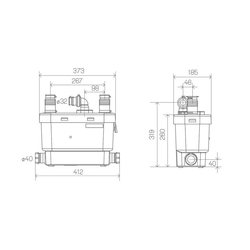 Čerpadlo na odvod SFA SANISPEED pre intenzívne použitie v kuchyniach a práčovniach s referenciou 0101300 od značky SFA SANITRIT