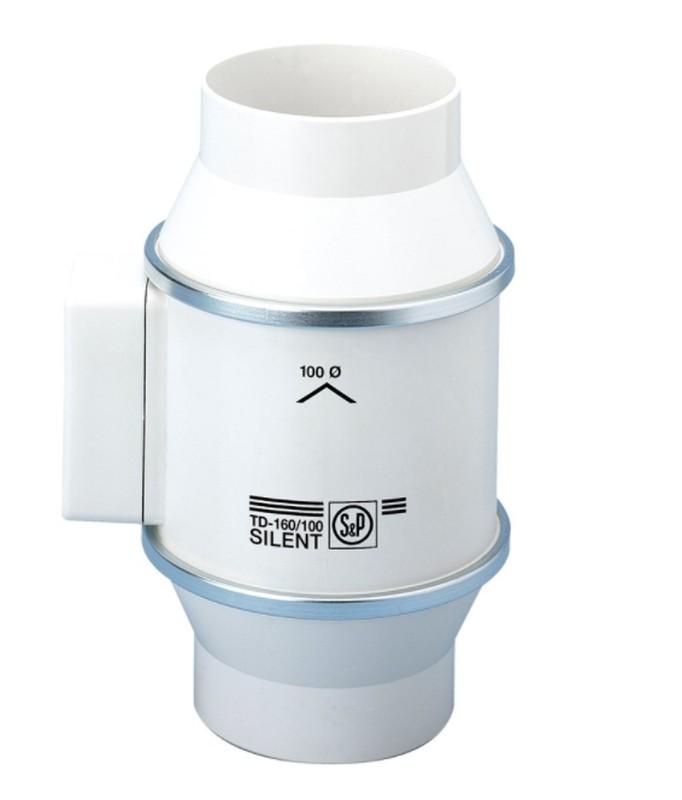 Helicocentrifugálny potrubný ventilátor TD-160/100N Silent s referenciou 5211318000 od značky SOLER & PALAU