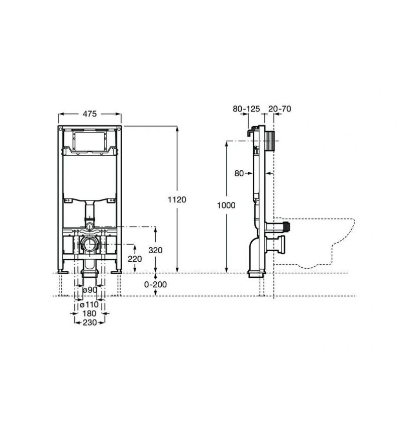 Rám s dvojitou nádržkou pre závesné WC Roca WC One s referenciou A890070020 od značky ROCA