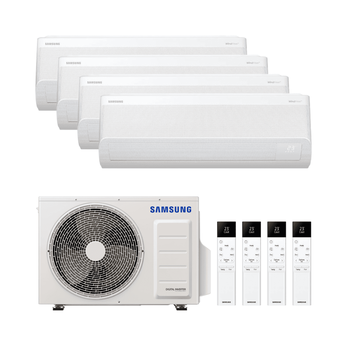 Klimatska naprava 4v1 z WiFi Samsung WindFree Comfort S2 2,5kW (3) + 3,5kW s referenciou KITSAMWFCS209(03)+12 od značky SAMSUNG