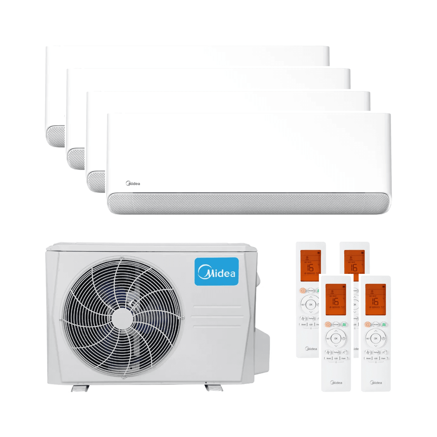 Klimatizácia 4v1 s WiFi Midea Breezeless E 3,5 kW 12000 BTU s referenciou BREEZELESS12+12+12+12 od značky MIDEA