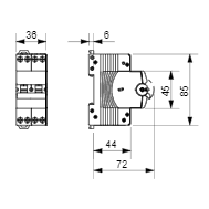 Magnetotermický Gewiss Série 90 MTC 4P 20A C 6kA s referenciou GW90288 od značky GEWISS