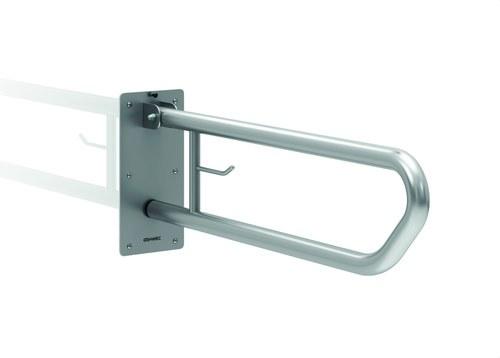 Foldable Support Bar 800mm with Toilet Roll Holder White Steel with reference GW11 07 03 00 from the brand GENWEC