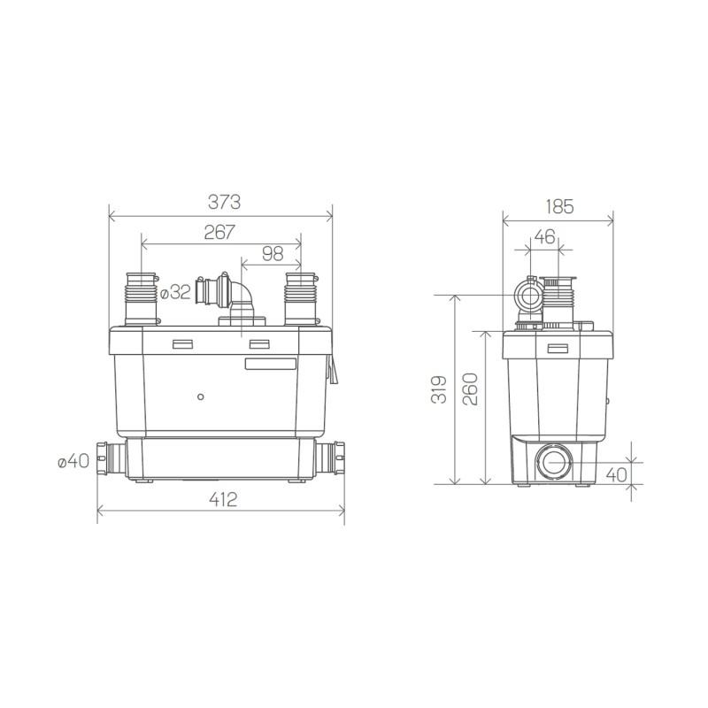Čerpadlo na odvod SFA SANIVITE pre kuchyne a práčovne s referenciou 0100700 od značky SFA SANITRIT