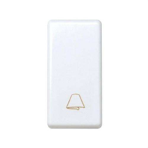 "Tlačidlo s gravírovaným zvončekom, polovičný prvok, rýchly pripojovací systém, biela Simon 27 Play" s referenciou 27150-64 od značky SIMON