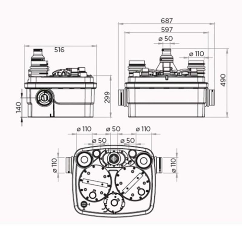SFA SANICUBIC 2 Classic General Pumping Station with reference 040000002 from the brand SFA SANITRIT