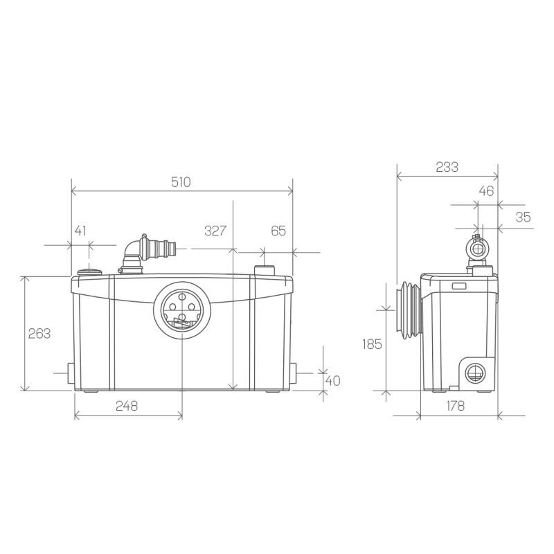 Sanitárny drvič SFA SANIPLUS pre kompletné kúpeľne s veľkým prietokom s referenciou 0100300 od značky SFA SANITRIT