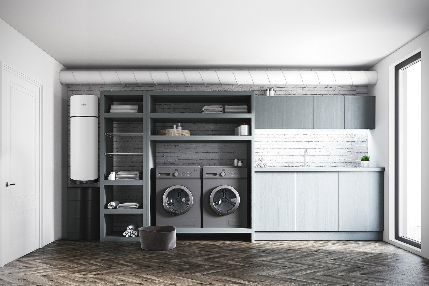 Tepelné čerpadlo pre TÚV s wifi Ferroli EGEA TECH LT 90 litrov s referenciou GAA0P8KA od značky FERROLI